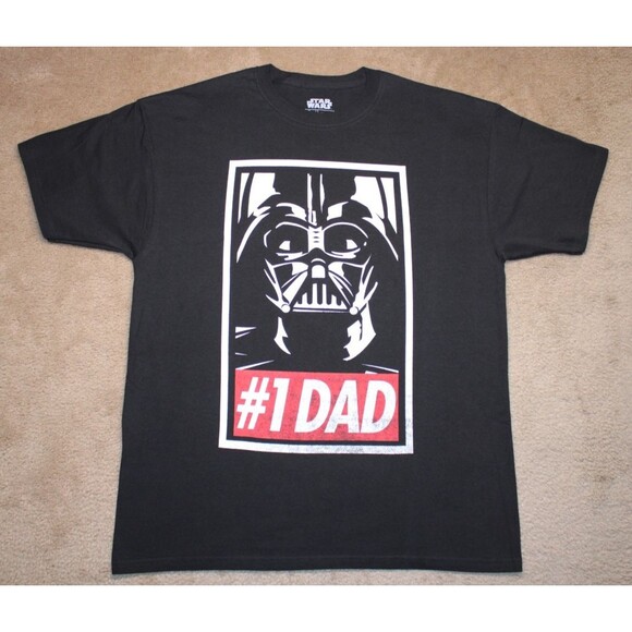 Star Wars Darth Vader "#1 Dad" Men's Graphic Tee T-Shirt (Large) Black Licensed - Picture 1 of 7